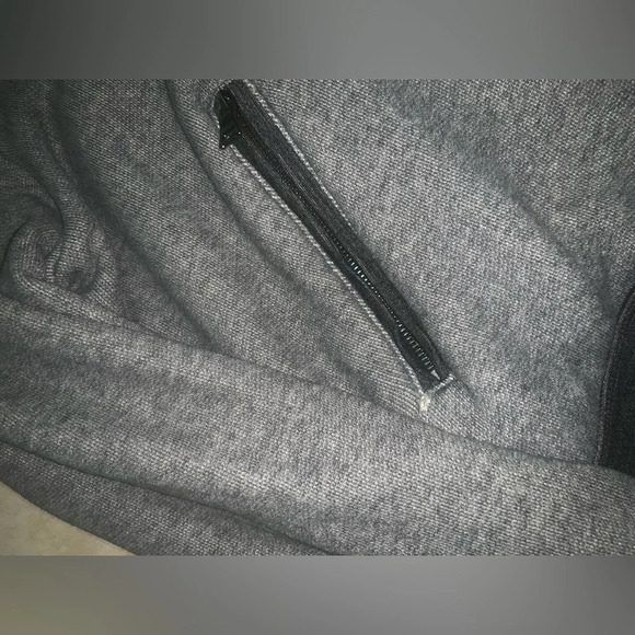 7 for all man kind heather grey terry hoodie zip sweatshirt athletic casual $98 - Picture 7 of 11